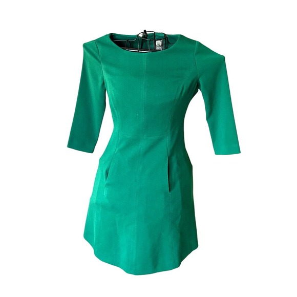 SZ 2‎ Vintage Vince Camuto Women Emerald Green A-Line Cocktail Holiday Dress - Picture 1 of 11